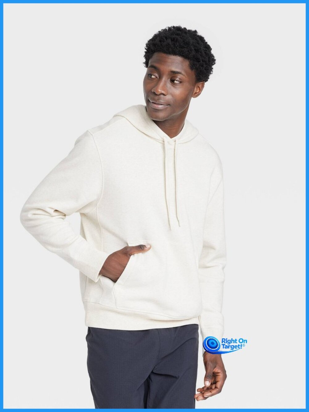 XXL - Mens Cotton Fleece Hooded Sweatshirt - All In Motion - Oatmeal